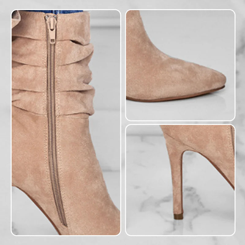 Elegant Pointed Toe High Heel Short Boots
