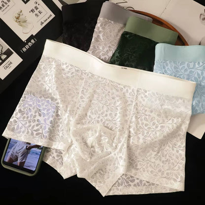 4PCS EXOTIQ Men Soft Lace Boxer Briefs