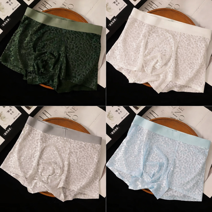 4PCS EXOTIQ Men Soft Lace Boxer Briefs