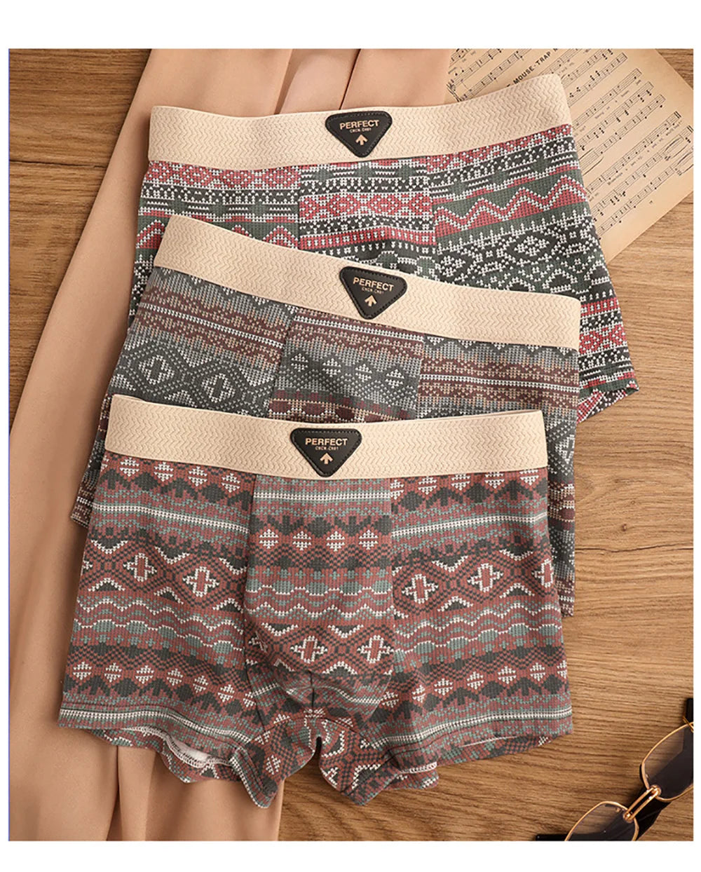 BoldComfort™ 4-Pack Retro Cotton Boxers