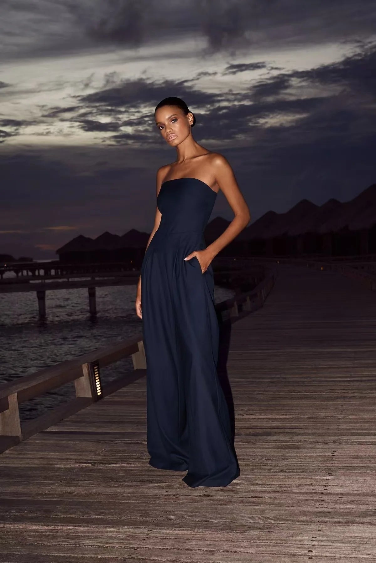 Strapless Wide-Leg Jumpsuit