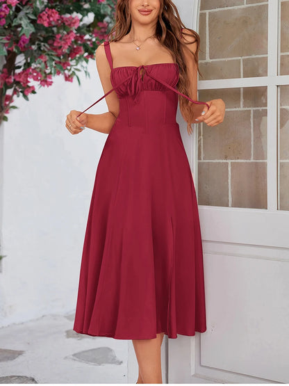 Luméa® Ruched Bust Split Thigh Cami Dress