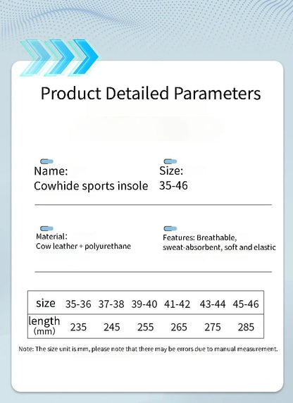 StrideFlex™ Cowhide Orthopedic Insoles
