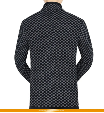 Men Fleece Checkered Suits
