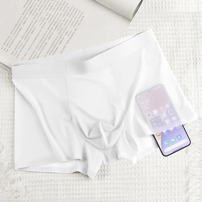 4 Pcs Ultra-Thin Ice Silk Men's Boxer Shorts