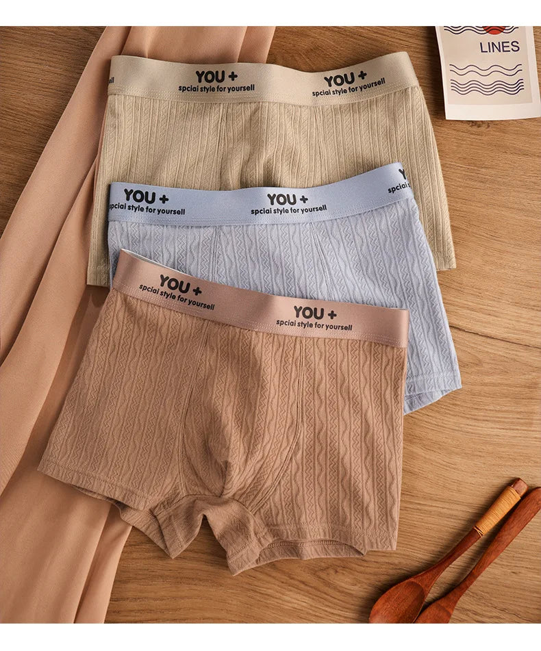 4 PCS - YOU+ Pure Cotton Men's Briefs
