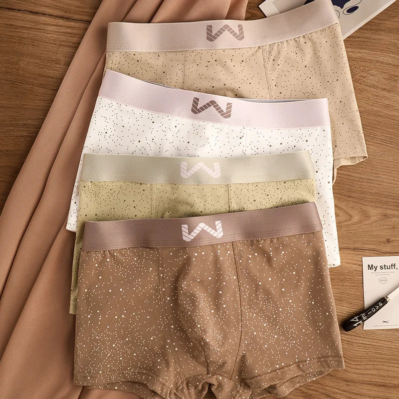 4 PCS SkyPrint Cotton Boxers