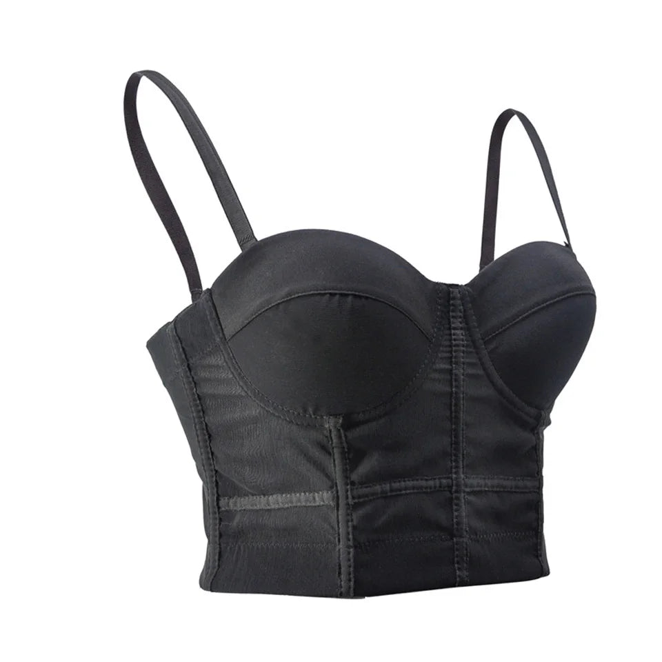 Mesh Push-Up Corset Bralette