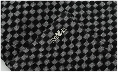 Men Fleece Checkered Suits