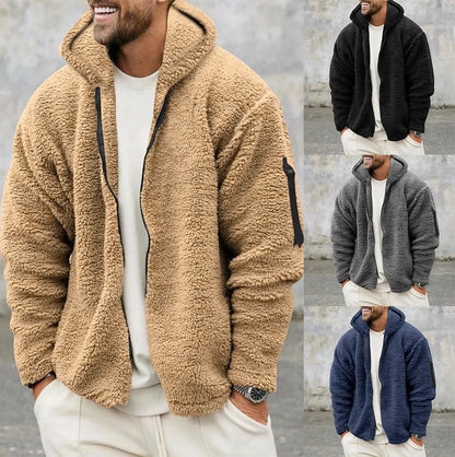 Double-Sided Fleece Hooded Windbreaker