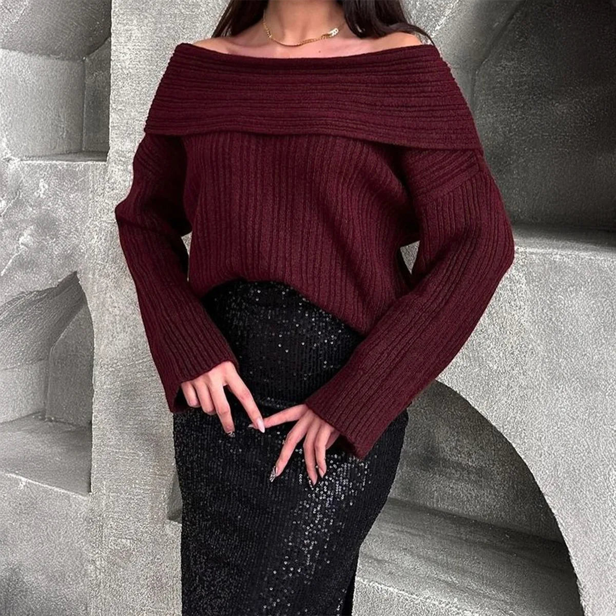 Sleek One-Shoulder Knit™