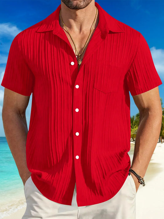 Striped Jacquard Lapel Shirt