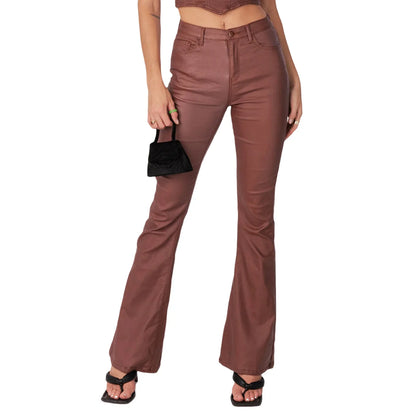 Faux Leather Flare Pants