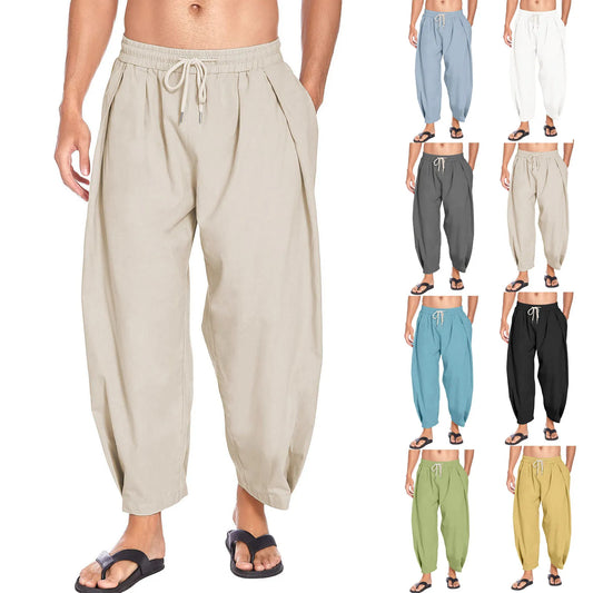 Men's Cotton and Linen Harem Pants