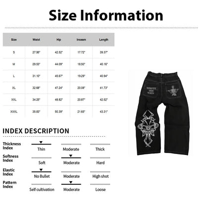 Embroidered Wide-Leg Street Pants