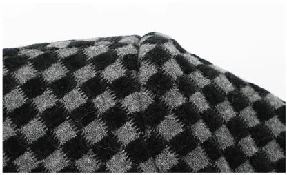 Men Fleece Checkered Suits