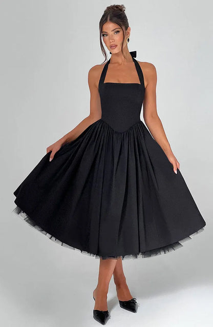 Midnight Muse™ Mesh Bandage Halter Dress