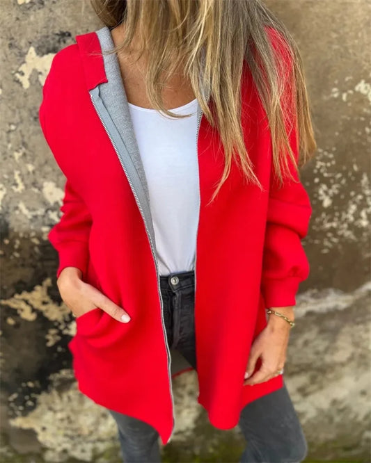Plus-Size Hooded Jacket