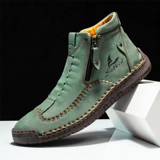 Vintage Hand-Stitched Leather Loafers