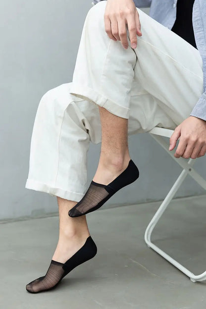 5 Pairs Men’s No-Show Ice Silk Summer Socks