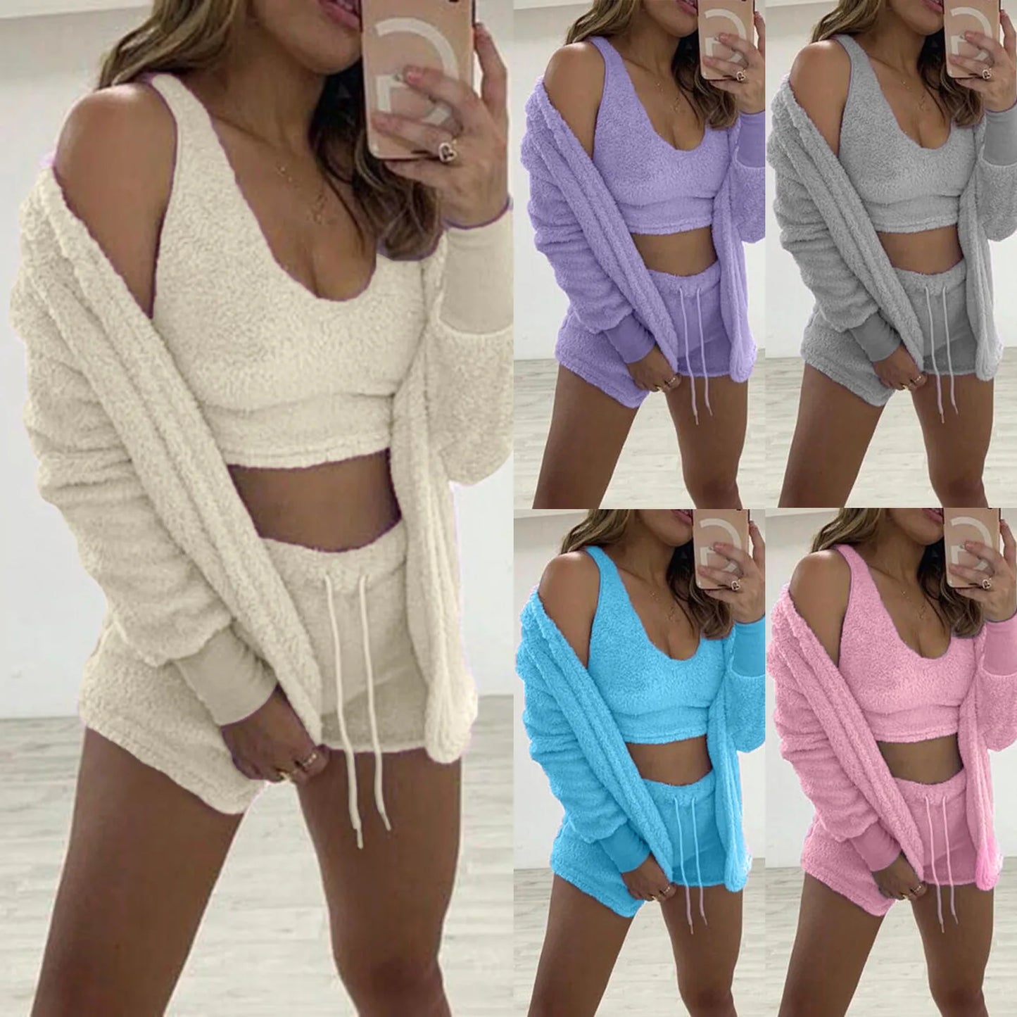 SheCozy Fluffy Pajamas Set