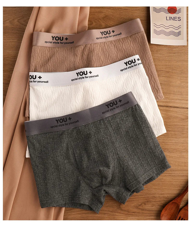 4 PCS - YOU+ Pure Cotton Men's Briefs