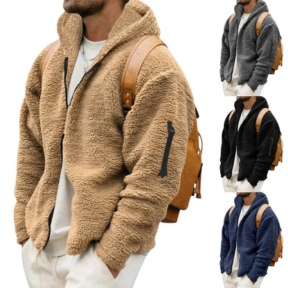 Double-Sided Fleece Hooded Windbreaker