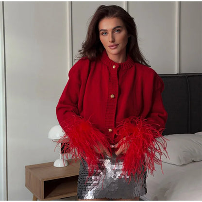 Feather Patchwork Cardigan