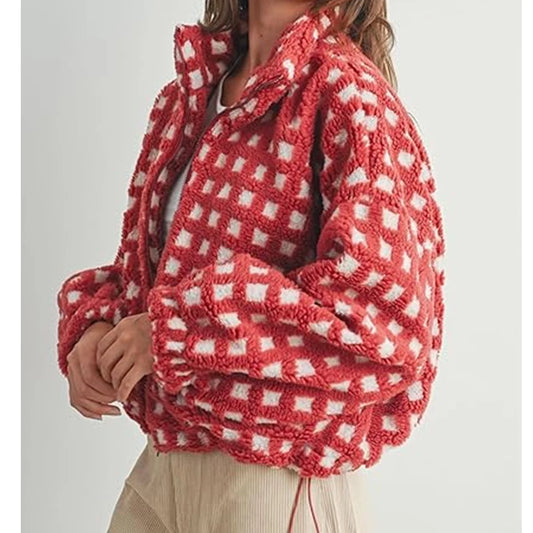 Checkered Women’s Fleece Jacket