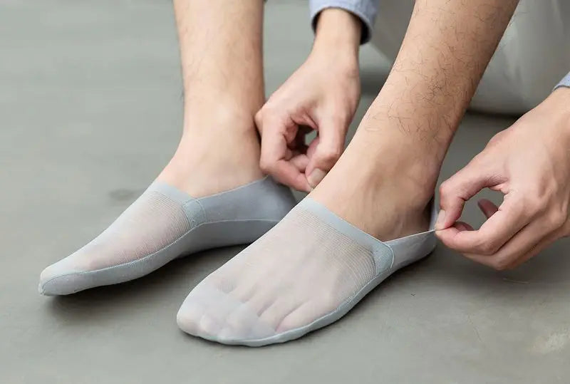 5 Pairs Men’s No-Show Ice Silk Summer Socks