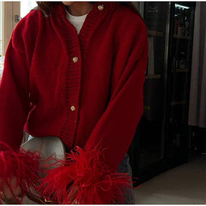 Feather Patchwork Cardigan