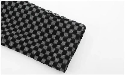 Men Fleece Checkered Suits