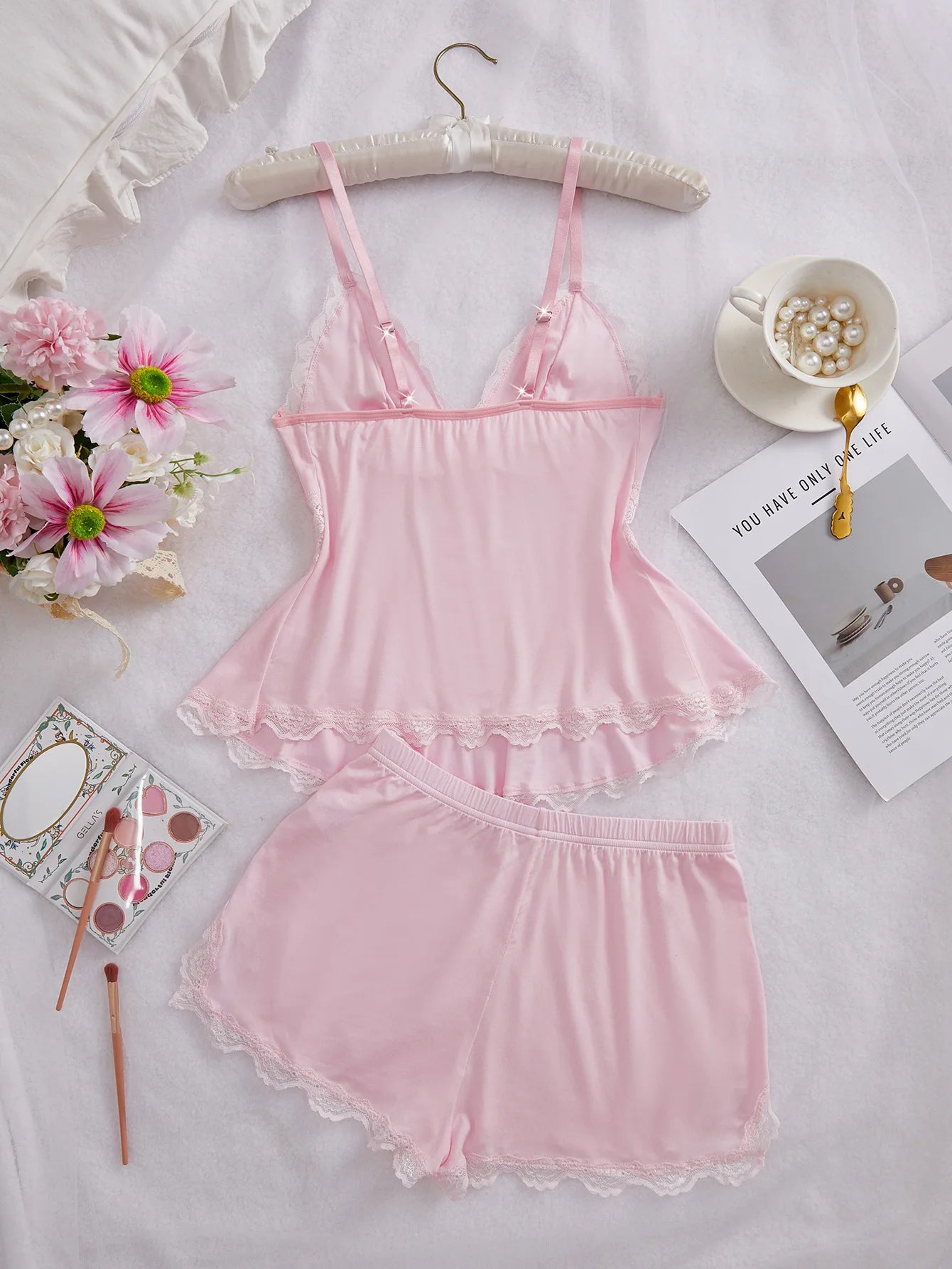 LunaLace™ Women’s Lace-Trim Loungewear Set