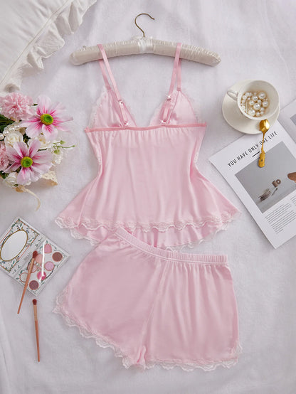 LunaLace™ Women’s Lace-Trim Loungewear Set