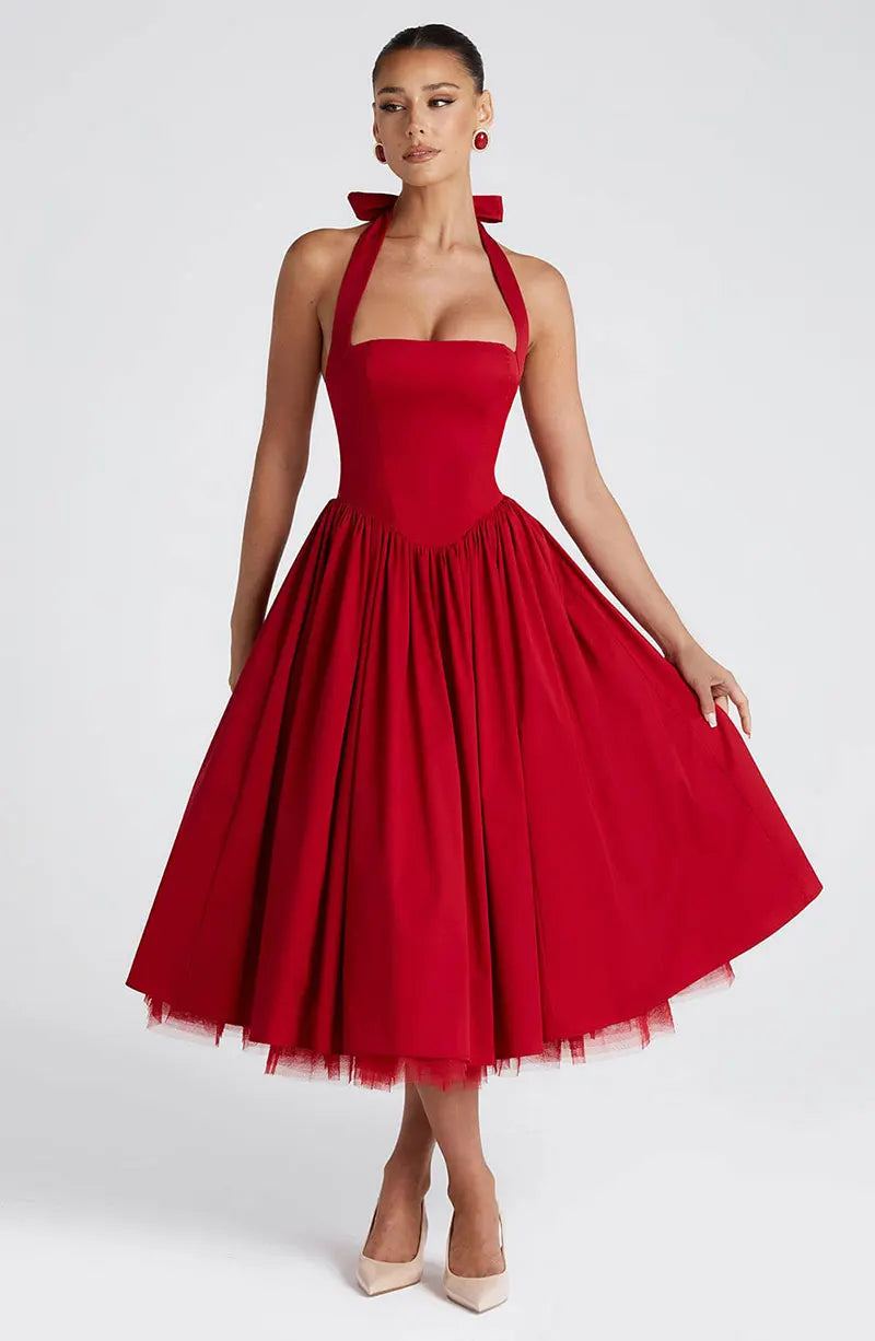 Midnight Muse™ Mesh Bandage Halter Dress
