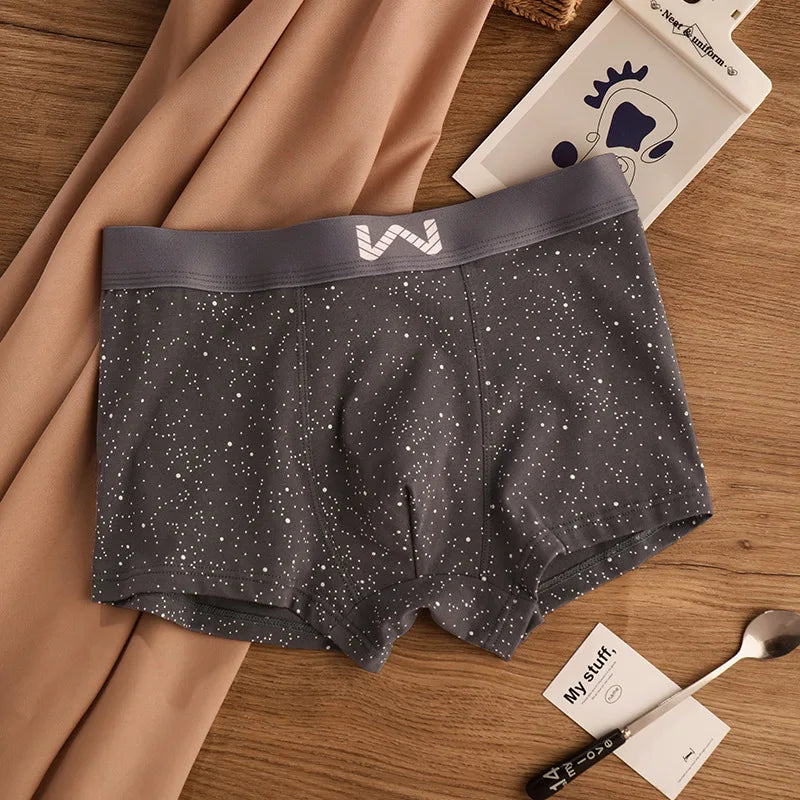 4 PCS SkyPrint Cotton Boxers