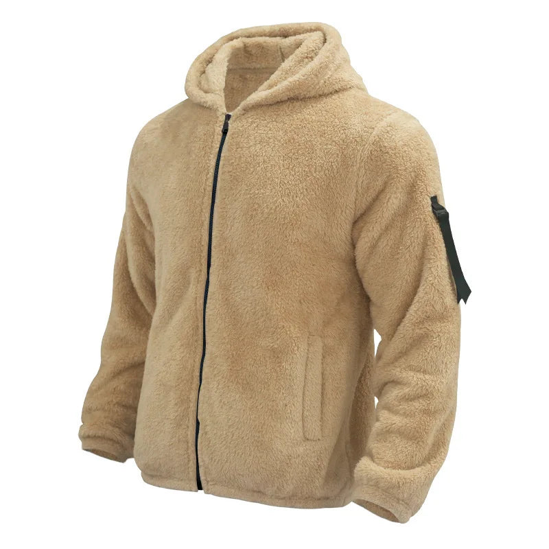 Double-Sided Fleece Hooded Windbreaker