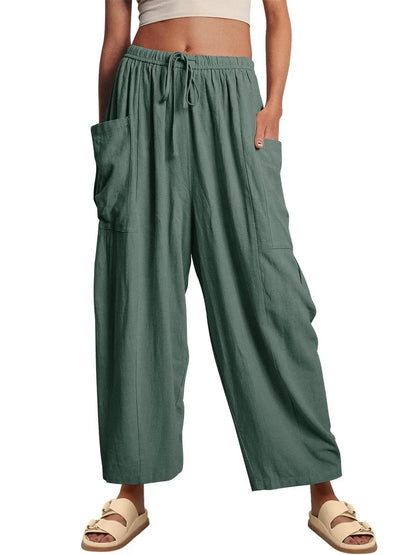 BreezeLoom™ Wide-Leg Cotton-Linen Pants