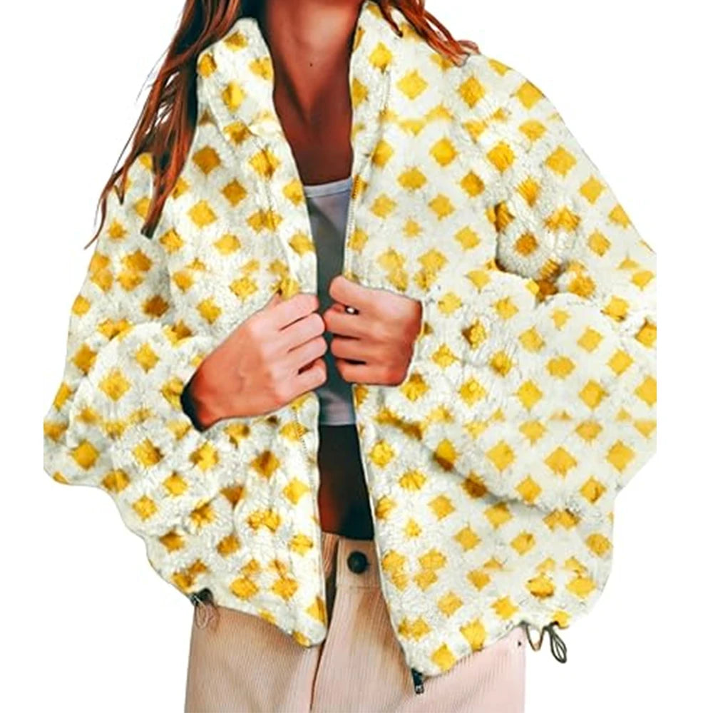 Checkered Women’s Fleece Jacket