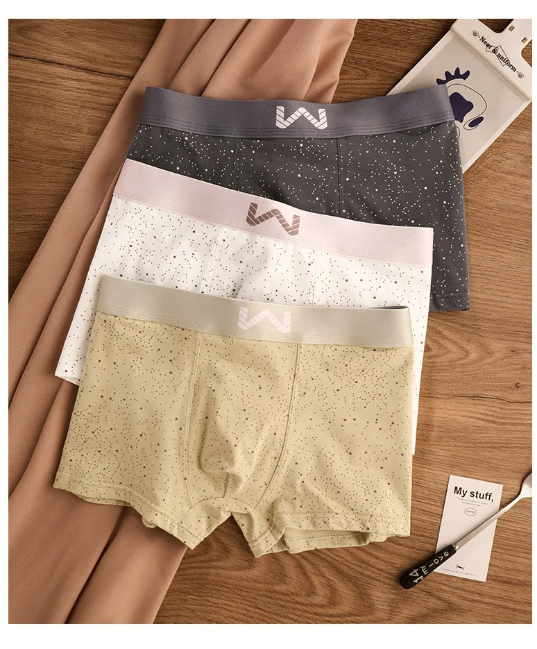 4 PCS SkyPrint Cotton Boxers