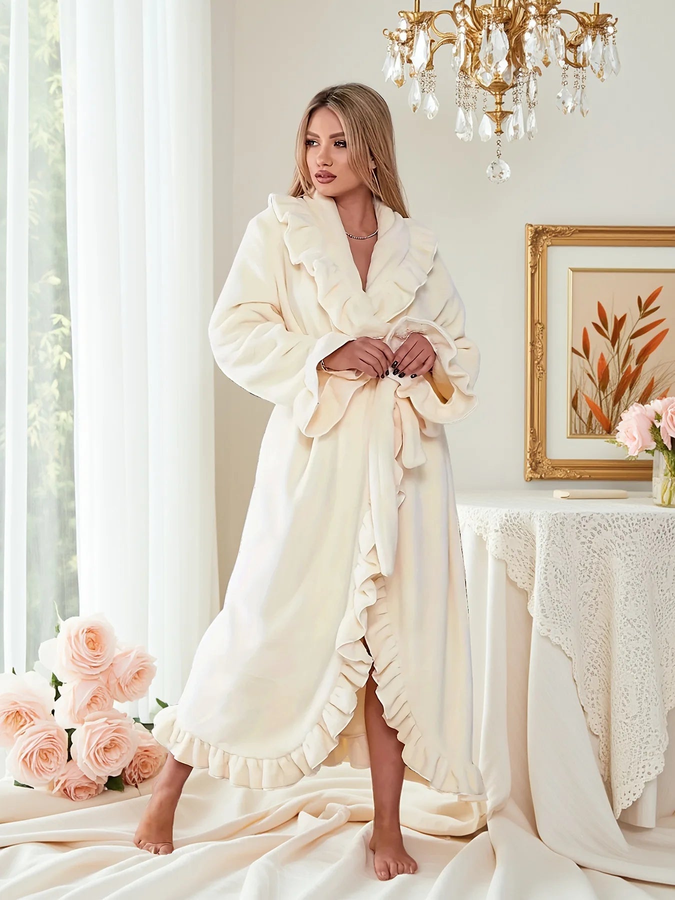 Velura™ Women’s Long Coral Velvet Robe