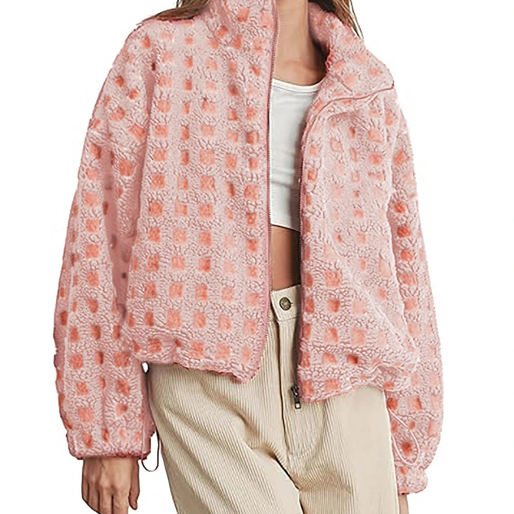 Checkered Women’s Fleece Jacket