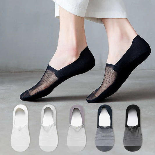 5 Pairs Men’s No-Show Ice Silk Summer Socks