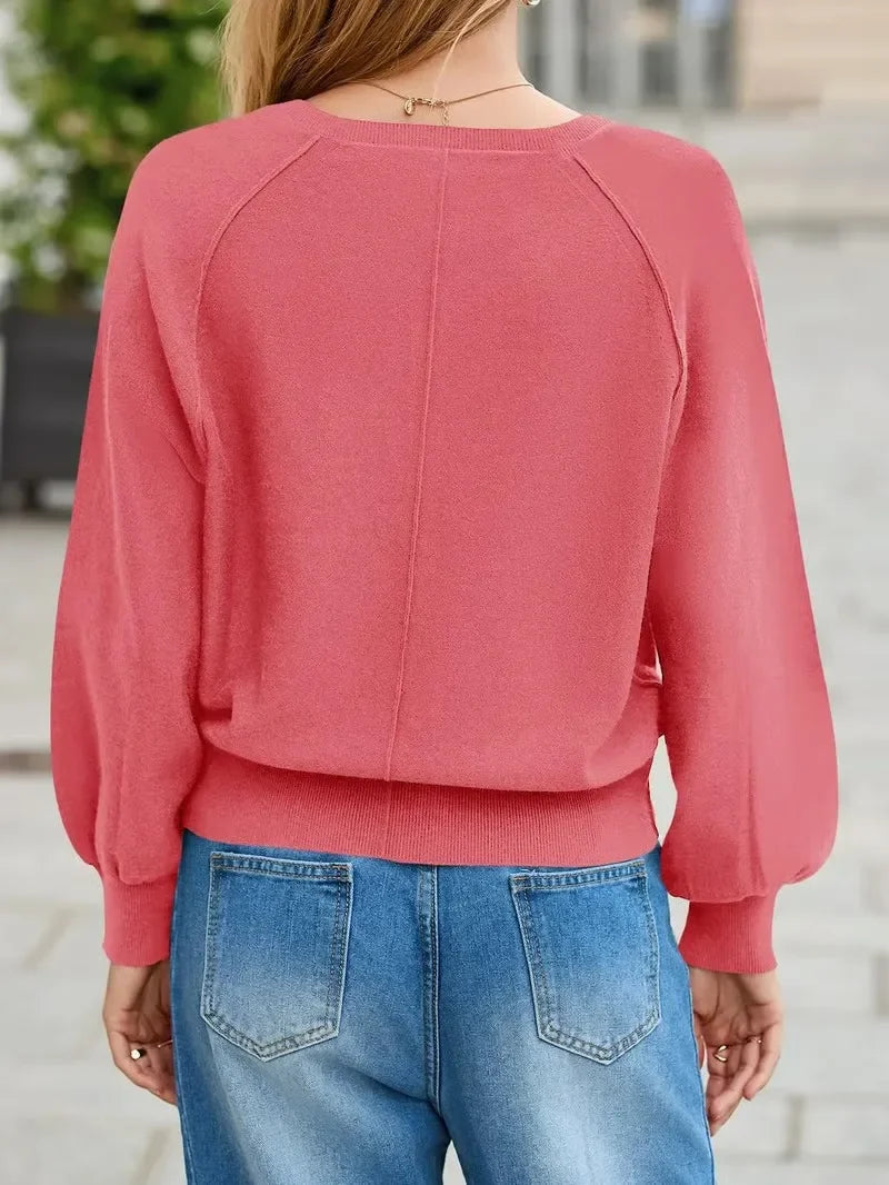 CozyHenley™ Women’s Lantern Sleeve Knit Pullover