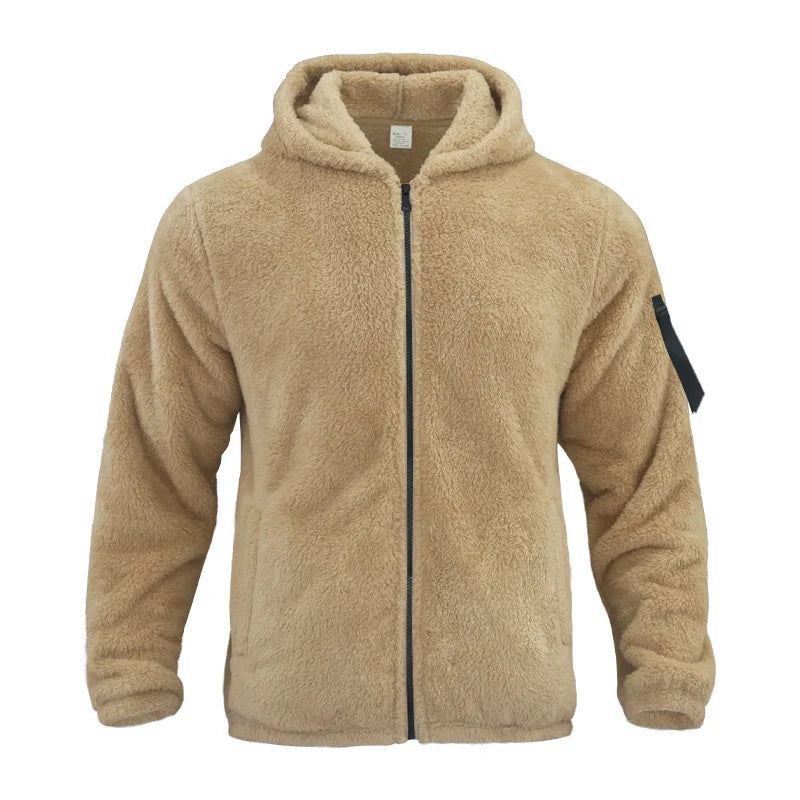 Double-Sided Fleece Hooded Windbreaker