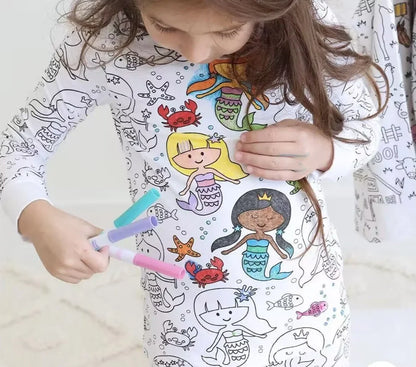 Coloring Pure Cotton Pajama Set