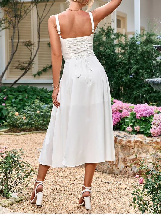 Luméa® Ruched Bust Split Thigh Cami Dress