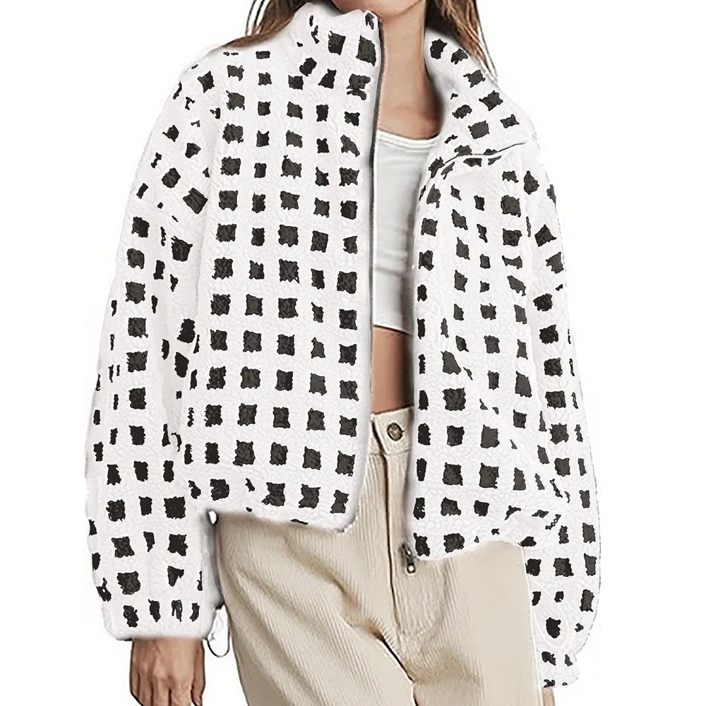 Checkered Women’s Fleece Jacket