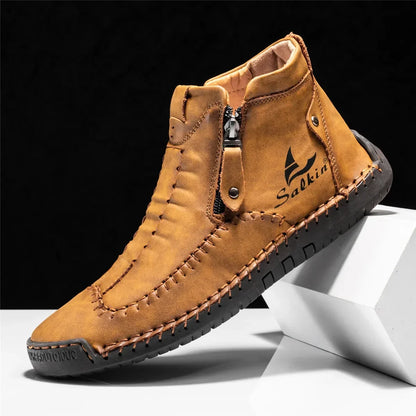 Vintage Hand-Stitched Leather Loafers