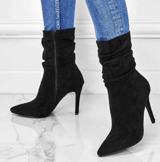 Elegant Pointed Toe High Heel Short Boots